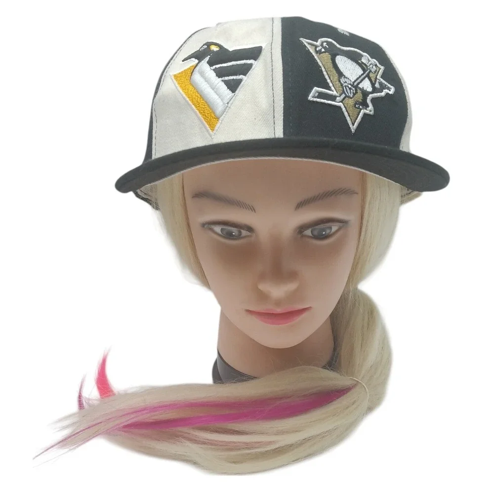 Pittsburgh Penguins New Era 59FIFTY Fitted Hat Cap NHL Hockey Black/ White 7 5/8